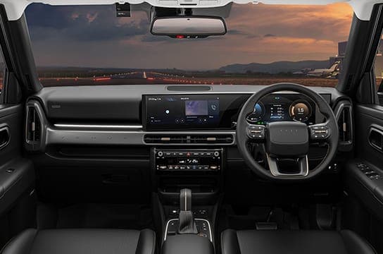 All black interiors with brass coloured inserts