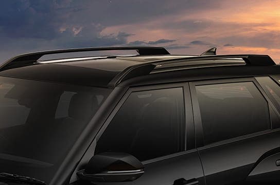 Black painted bridge type roof rails