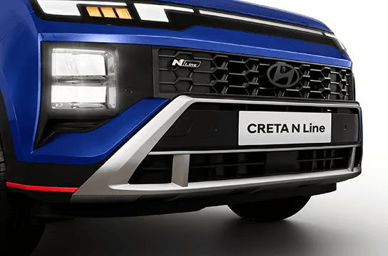 Quad beam LED headlamps with horizon LED positioning lamp & DRLs | Sporty black radiator grille